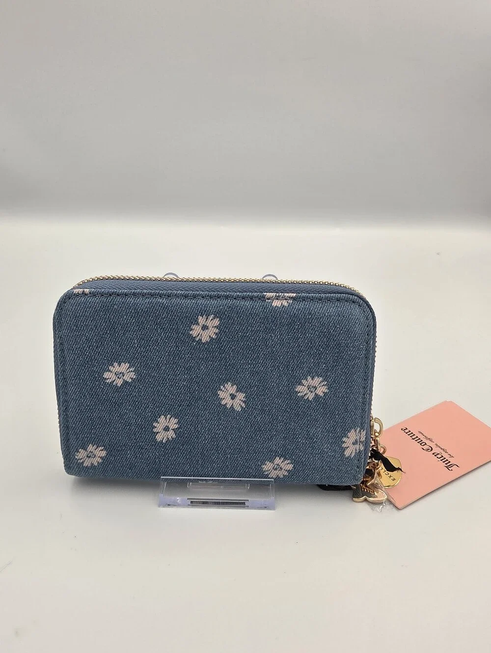 Juicy Couture Daisy Denim Zip Around Wallet Nwt